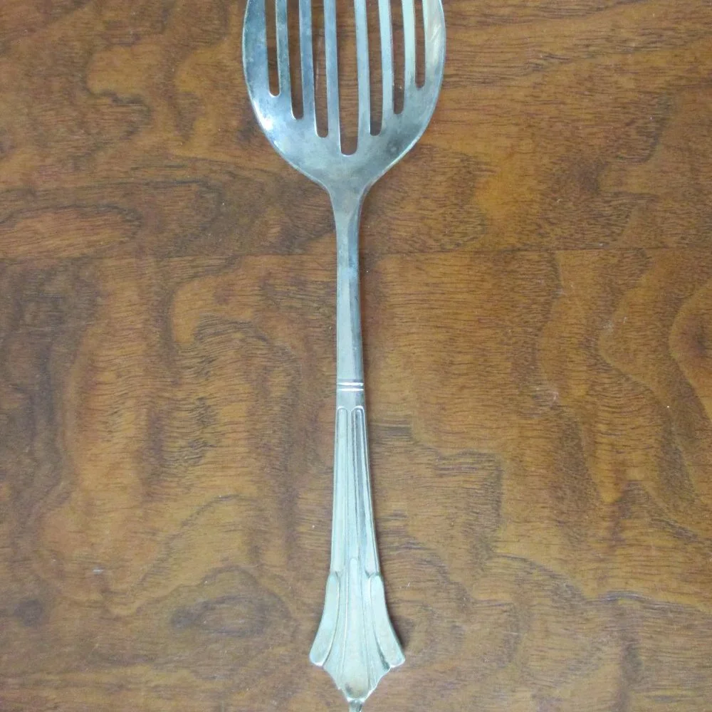 Sheffield Albany pierced table spoon or serving spoon vintage silverplate EPNS